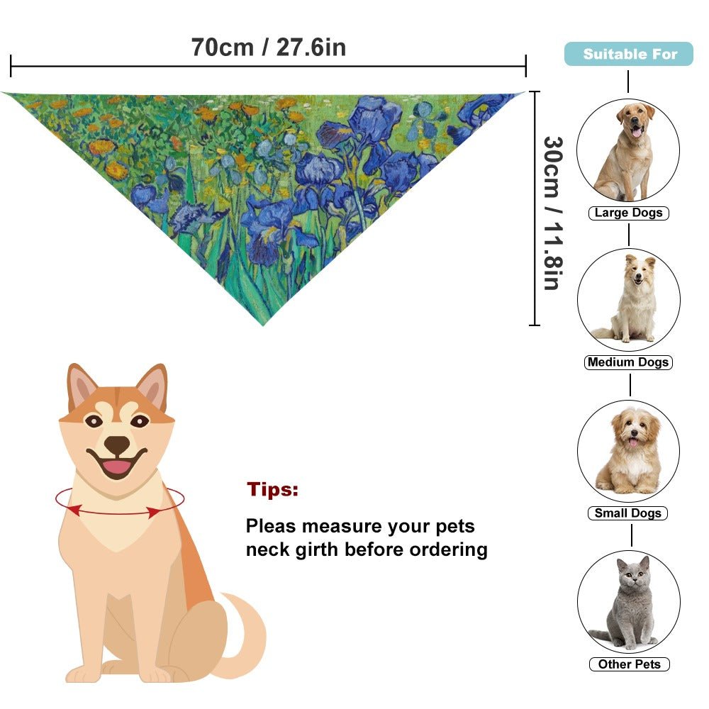 Pet Supply Van Gogh Irises Scarf for Daily Use for Comfort - lifestyle product image for pet supply