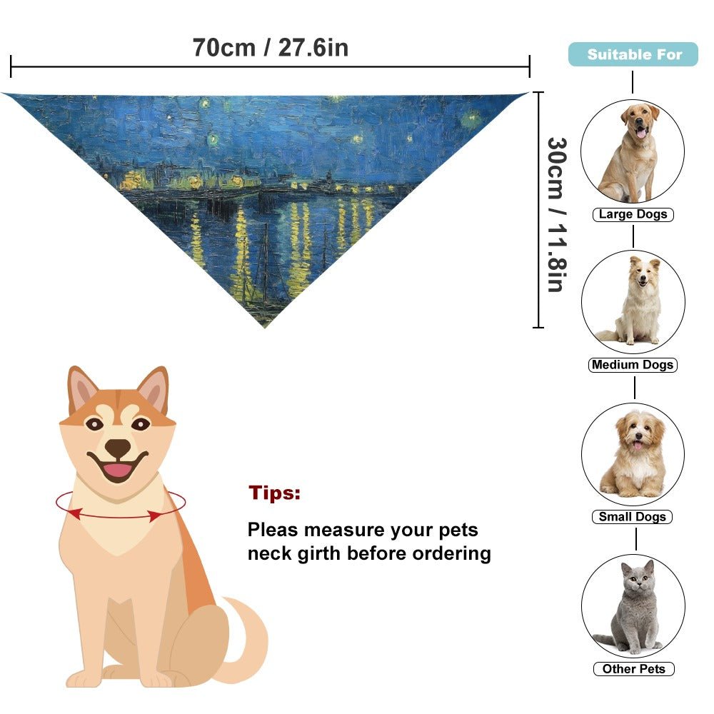 Pet Supply Van Gogh Starry Night Over The Rhone Scarf Essent - lifestyle product image for pet supply