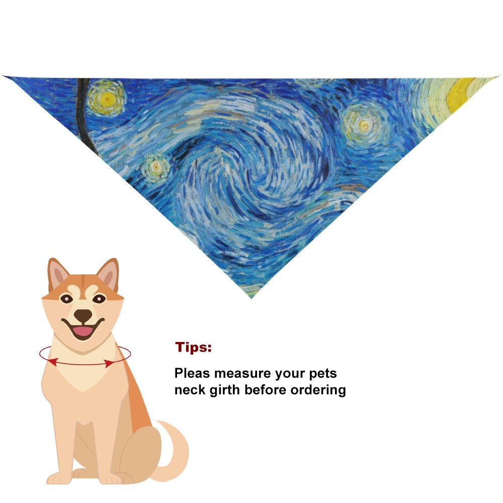 Pet Supply Van Gogh Starry Night Scarf for Daily Use Essenti - detail product image for pet supply