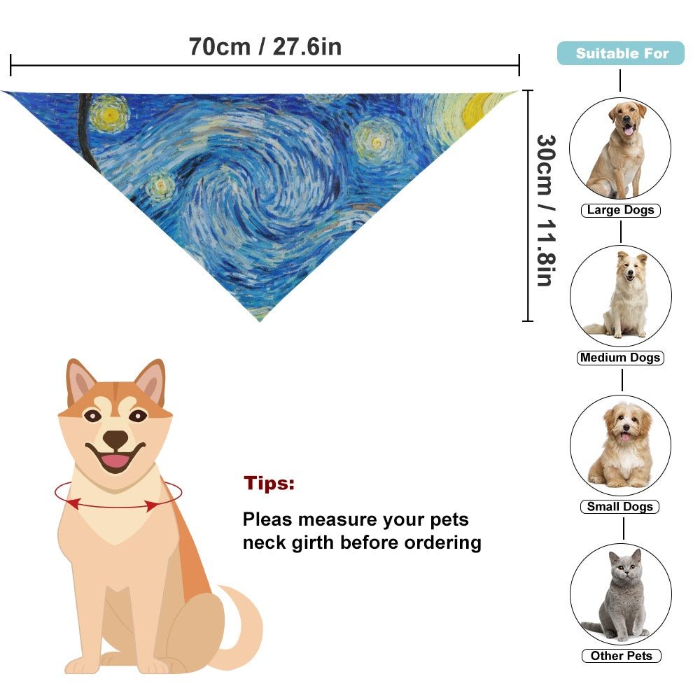Pet Supply Van Gogh Starry Night Scarf for Daily Use Essenti - lifestyle product image for pet supply