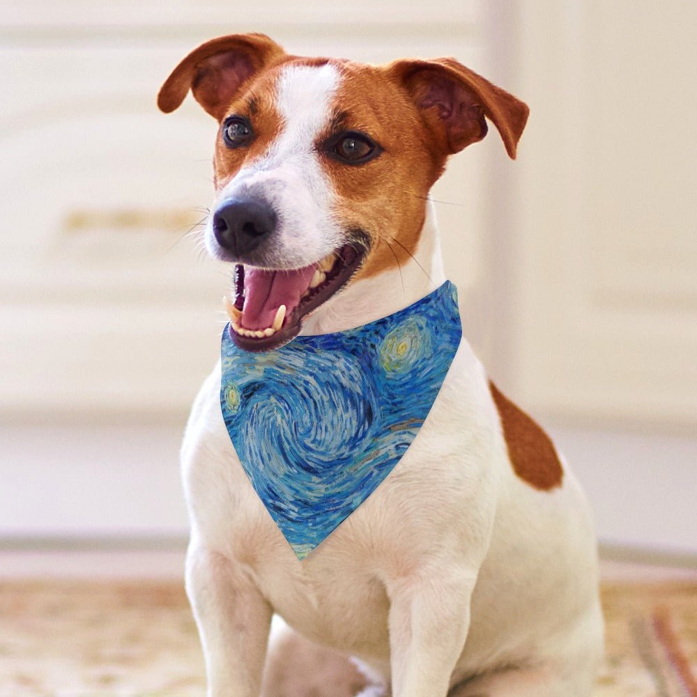 Pet Supply Van Gogh Starry Night Scarf for Daily Use Essenti - close up product image for pet supply