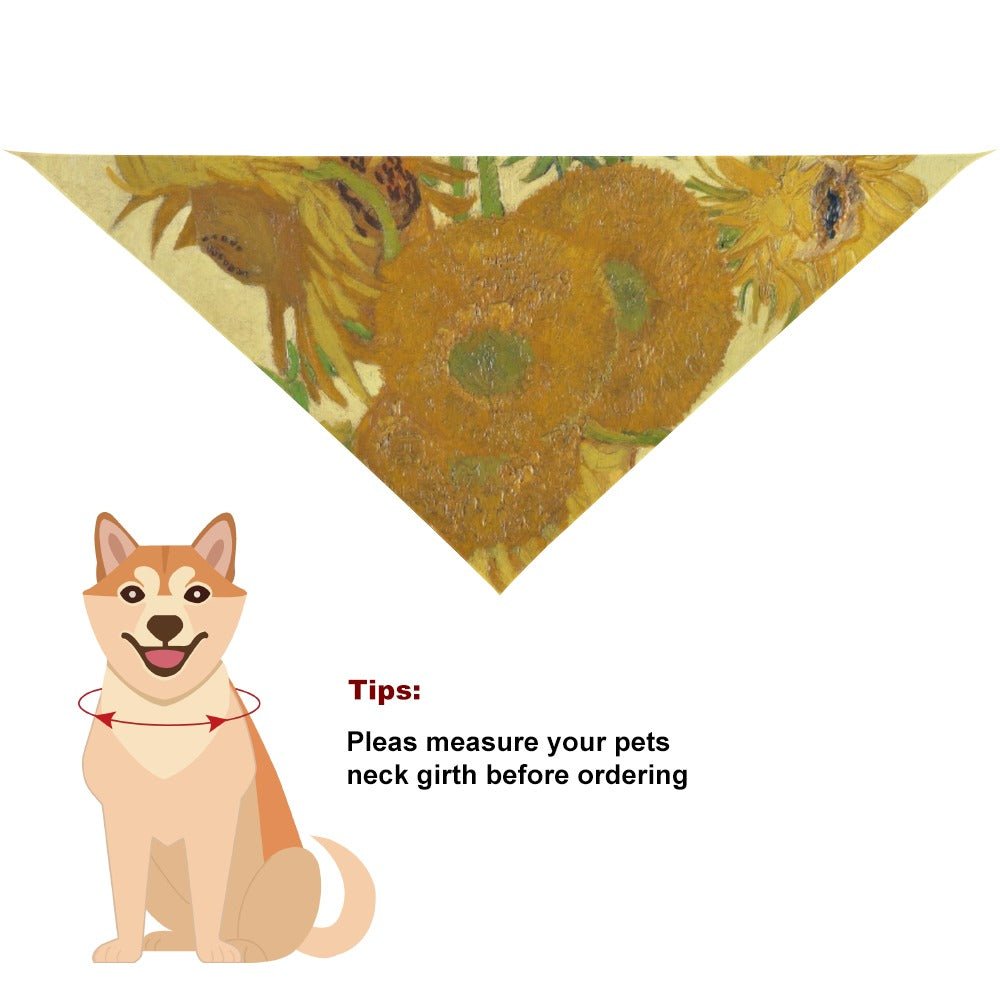 Pet Supply Van Gogh Sunflowers Scarf for Daily Use Essential - detail product image for pet supply