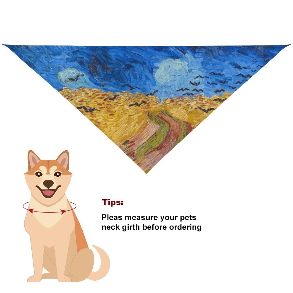 Pet Supply Van Gogh Wheatfield with Crows Scarf for Comfort - detail product image for pet supply