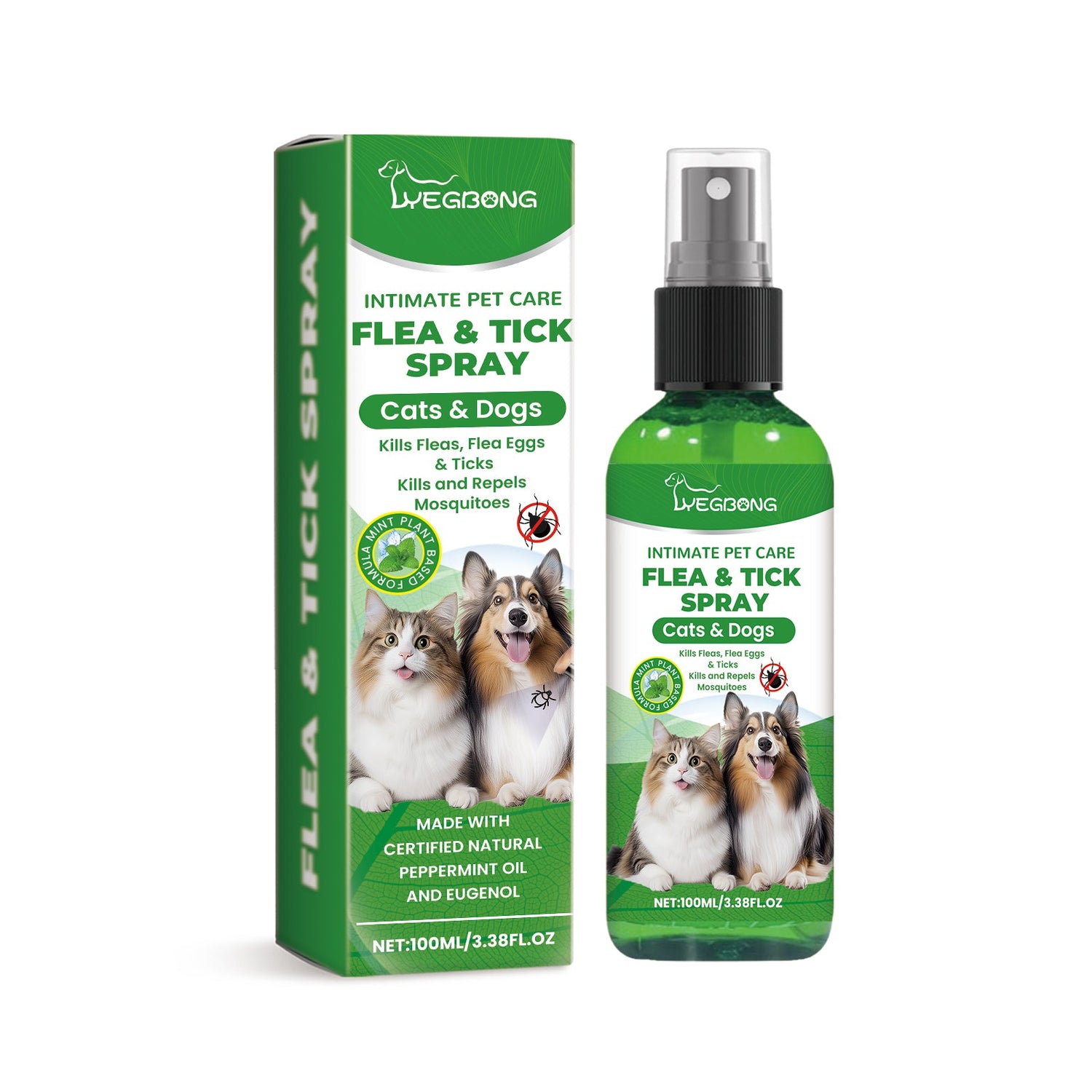 V.I.P Digital Presence flea and tick spray for pets in 100ml bottle, suitable for cats and dogs