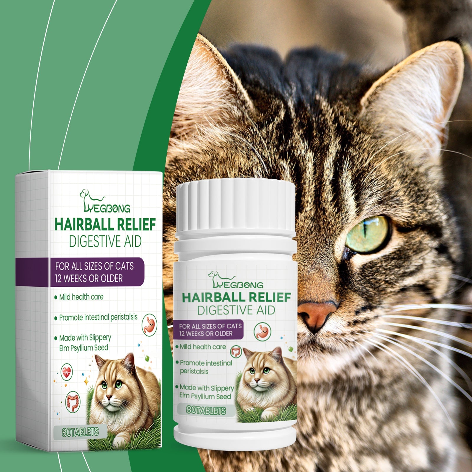 Nutrient rich pet fiber supplement for hairball relief and digestive health in cats