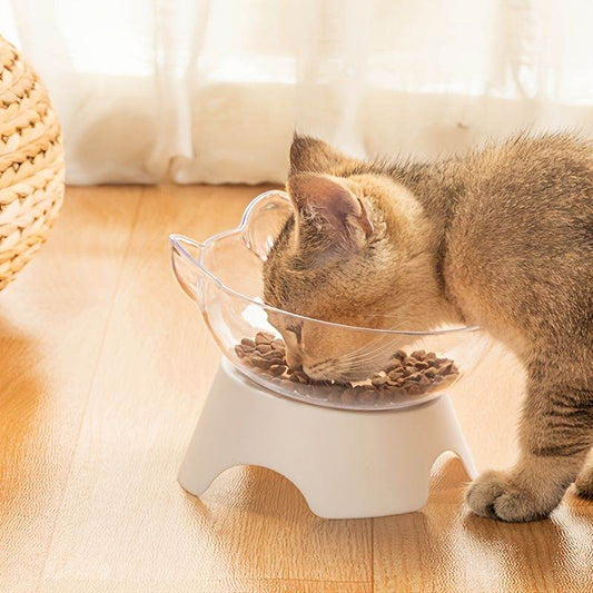 Purrfect Pet Kingdom Elevated Ear-Tip Cat Feeder Bowl White Purrfect Pet Kingdom