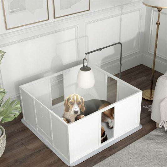 Purrfect Pet Kingdom Indoor Dog House with Playpen as picture Purrfect Pet Kingdom
