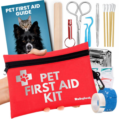 Vet-Approved Pet First Aid Kit for Dogs and Cats by Purrfect Pet Kingdom, available in essential and travel sizes, perfect...