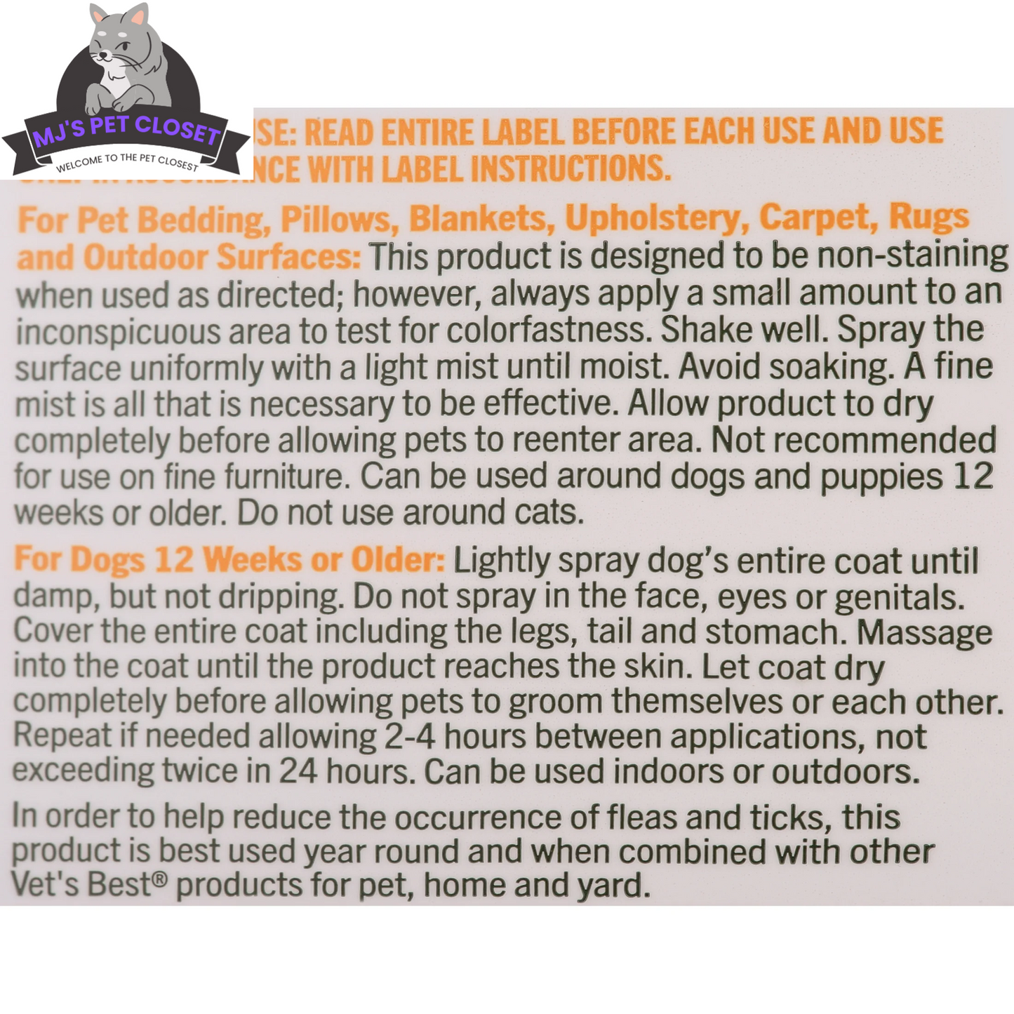 Natural flea tick spray for home instructions on safe usage for pets and surfaces