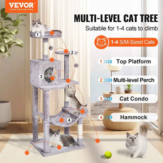 Purrfect Pet Kingdom Cat Tree with Condos and Scratching Posts Purrfect Pet Kingdom