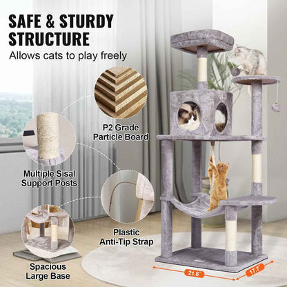 Purrfect Pet Kingdom Cat Tree with Condos and Scratching Posts Purrfect Pet Kingdom