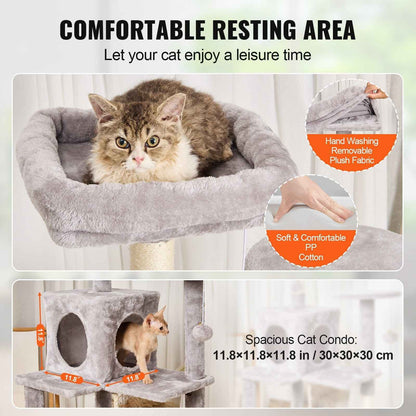 Purrfect Pet Kingdom Cat Tree with Condos and Scratching Posts Purrfect Pet Kingdom