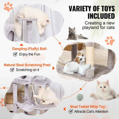 Purrfect Pet Kingdom Cat Tree with Condos and Scratching Posts Purrfect Pet Kingdom