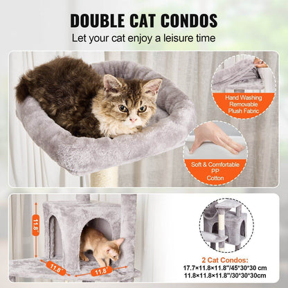 Purrfect Pet Kingdom Multi-Level Cat Tree Tower with Plush Beds Purrfect Pet Kingdom