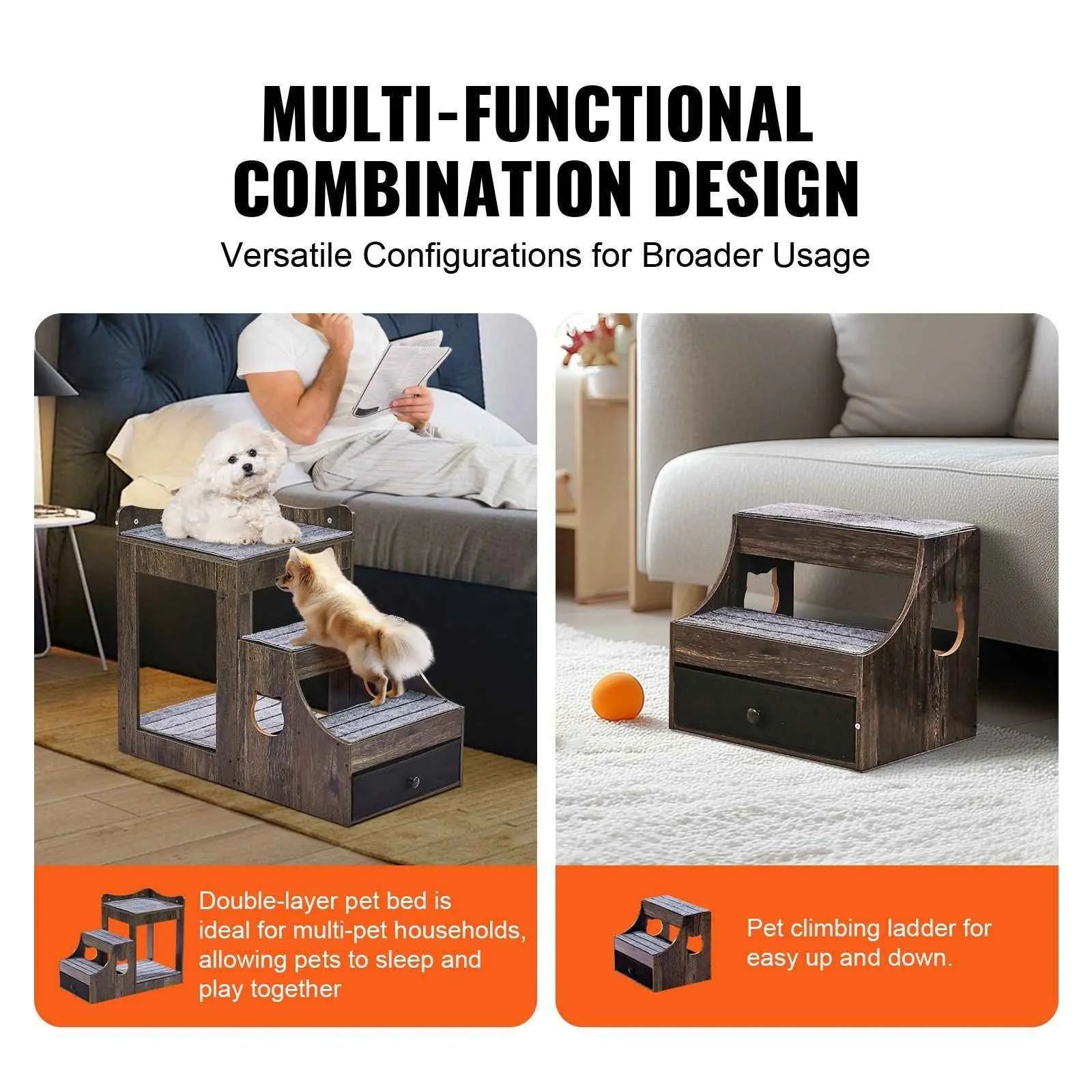 Purrfect Pet Kingdom Multifunctional Dog Stairs Furniture Purrfect Pet Kingdom