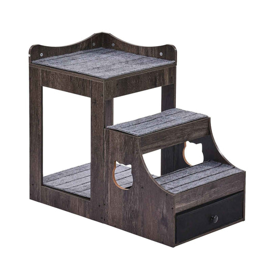 Purrfect Pet Kingdom Multifunctional Dog Stairs Furniture Gray Small Size Purrfect Pet Kingdom