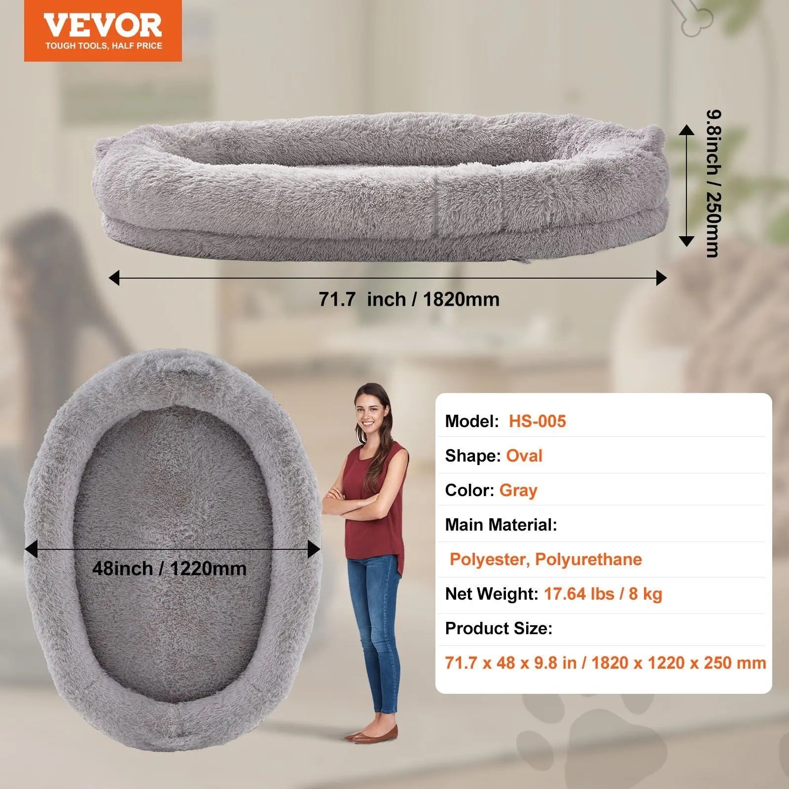 Purrfect Pet Kingdom Oversized Pet Bed for Humans - Plush Noble Dog Bed Purrfect Pet Kingdom