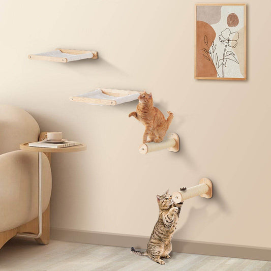 Purrfect Pet Kingdom Stylish Cat Shelves for Small Spaces 3-Piece Set Purrfect Pet Kingdom