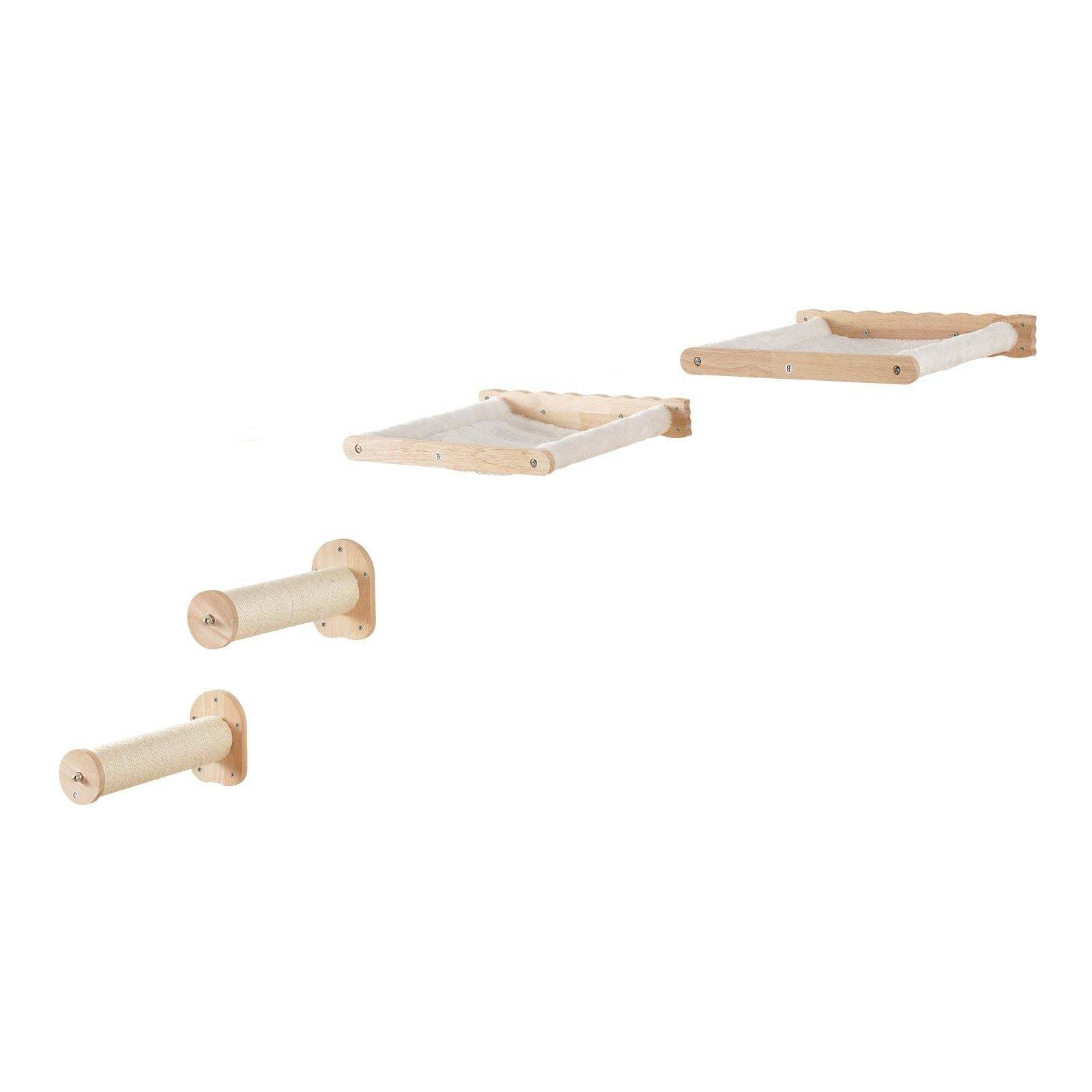 Purrfect Pet Kingdom stylish cat shelves for small spaces with natural wood elevated perches and sisal scratching posts