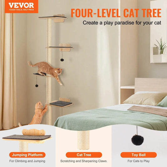 Purrfect Pet Kingdom Vertical Cat Climbing Shelves Tower Purrfect Pet Kingdom