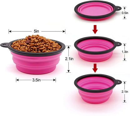 Vibhsa - 5" Portable and Foldable Small Dog Bowl-Purple set of 5 - Pet Products
