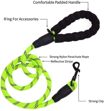 Vibhsa - 6 FT Dog Leash for Large and Medium Dogs-Green Set of 5 - Pet Products
