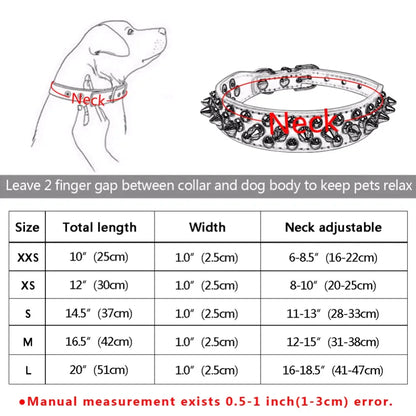 Rugged Leather Spiked Collar for Dogs and Cats - Ameraeon