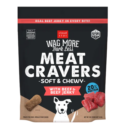 Wagmore Beef Dog Treats 5oz by The Family Pet, premium natural protein snacks for dogs, budget-friendly and new arrival.