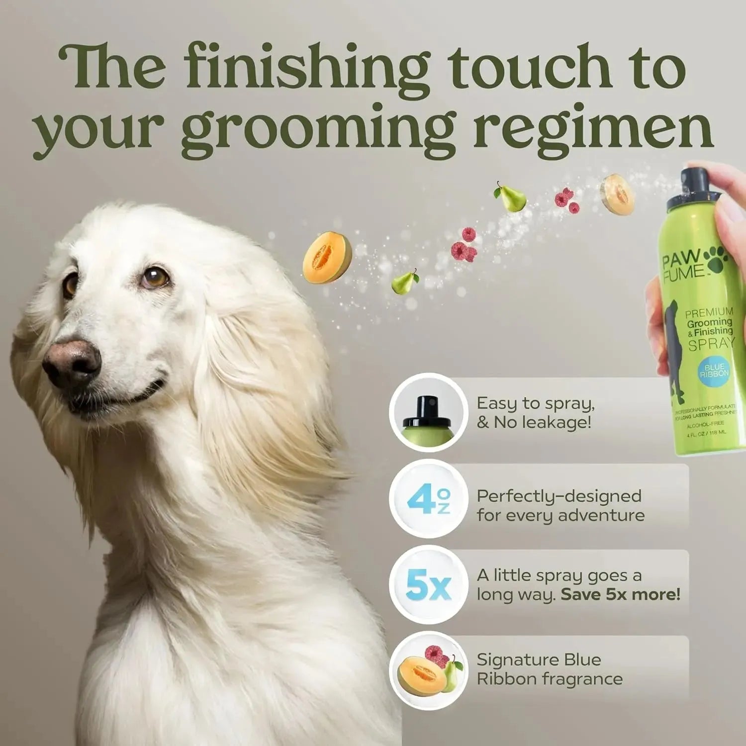 Wags & Whiskers Pet Supply - Pawfume Dog Spa Gift Basket 6-Piece Probiotic Deodorizer & Grooming Set