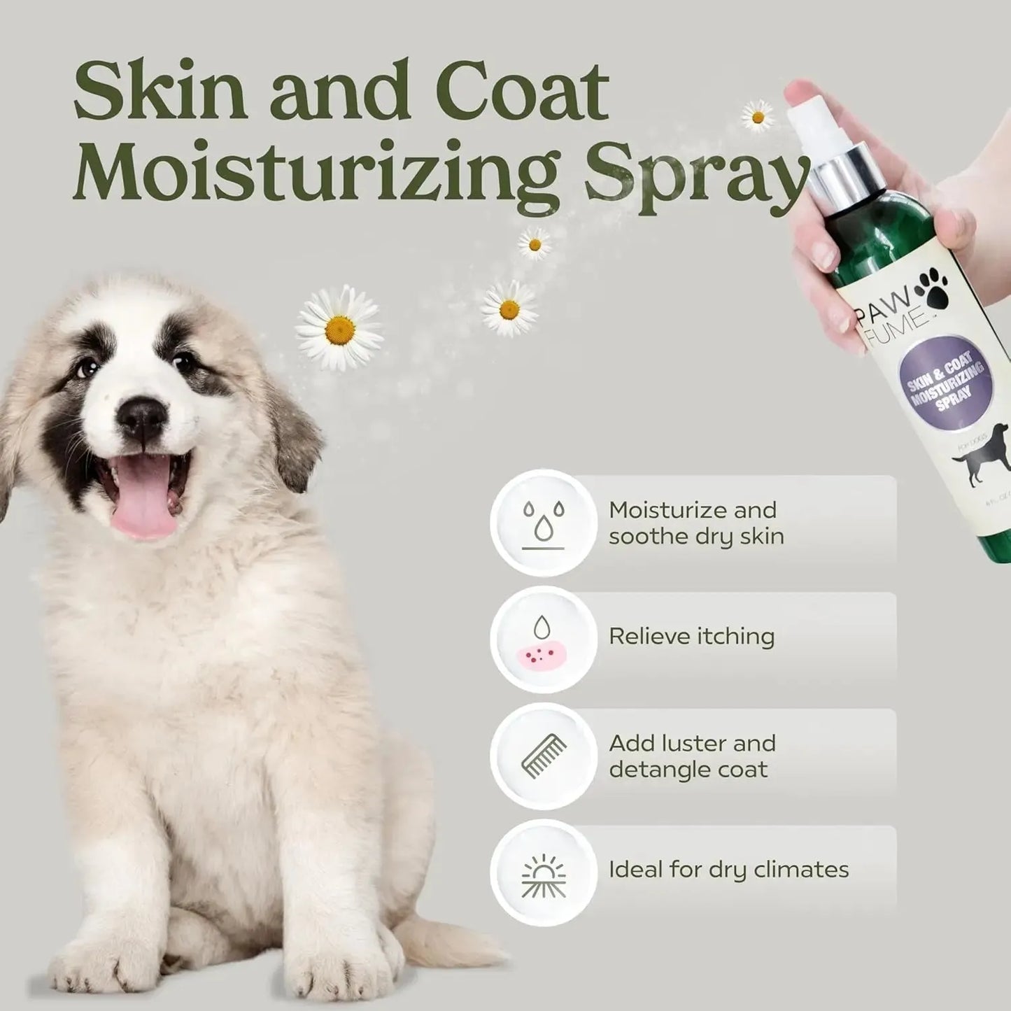 Wags & Whiskers Pet Supply - Pawfume Dog Spa Gift Basket 6-Piece Probiotic Deodorizer & Grooming Set