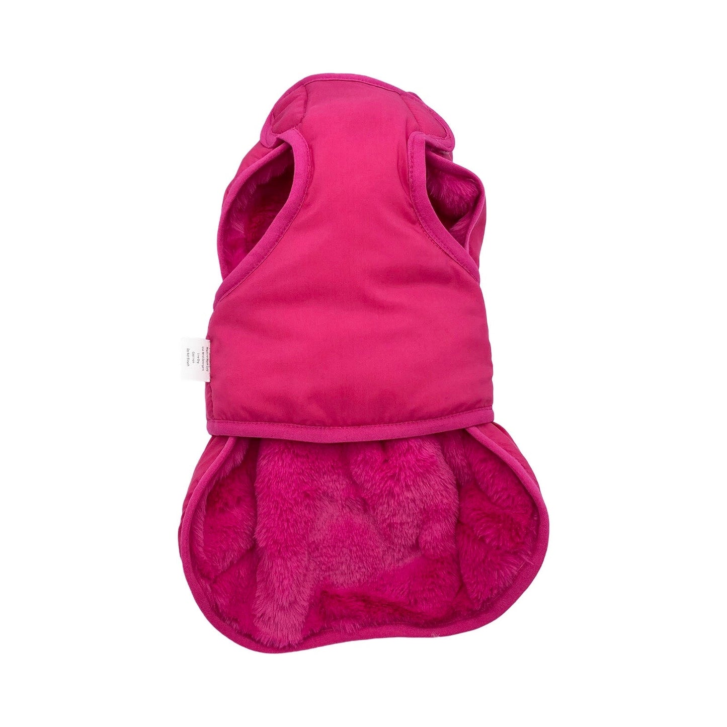 Pink warm dog winter vest with soft lining for comfortable outdoor wear