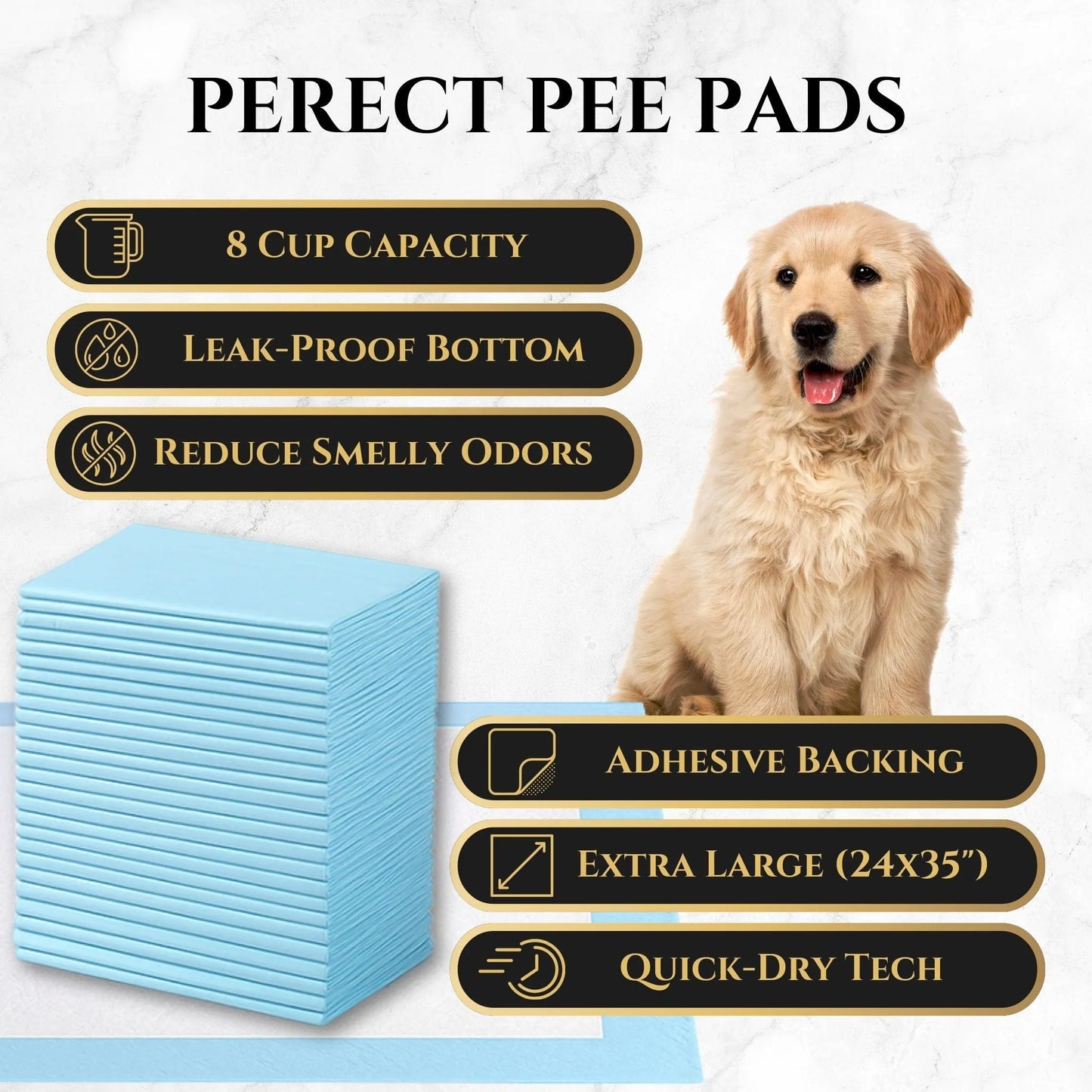 Wasatch Pup - Premium Absorbent Training Pads for Small Puppies 50 Count - Pet Training Pads