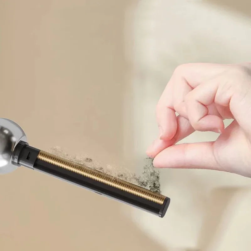 Washable pet hair removal roller in use, efficiently removing fur and debris from surfaces