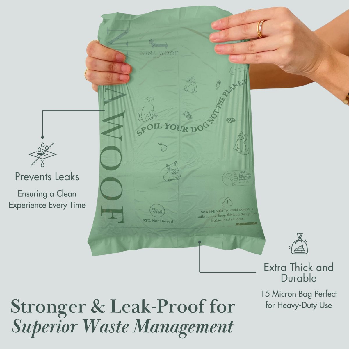Poop Bags - Plant-Based Eco-Friendly Leak-Proof Waste Bags