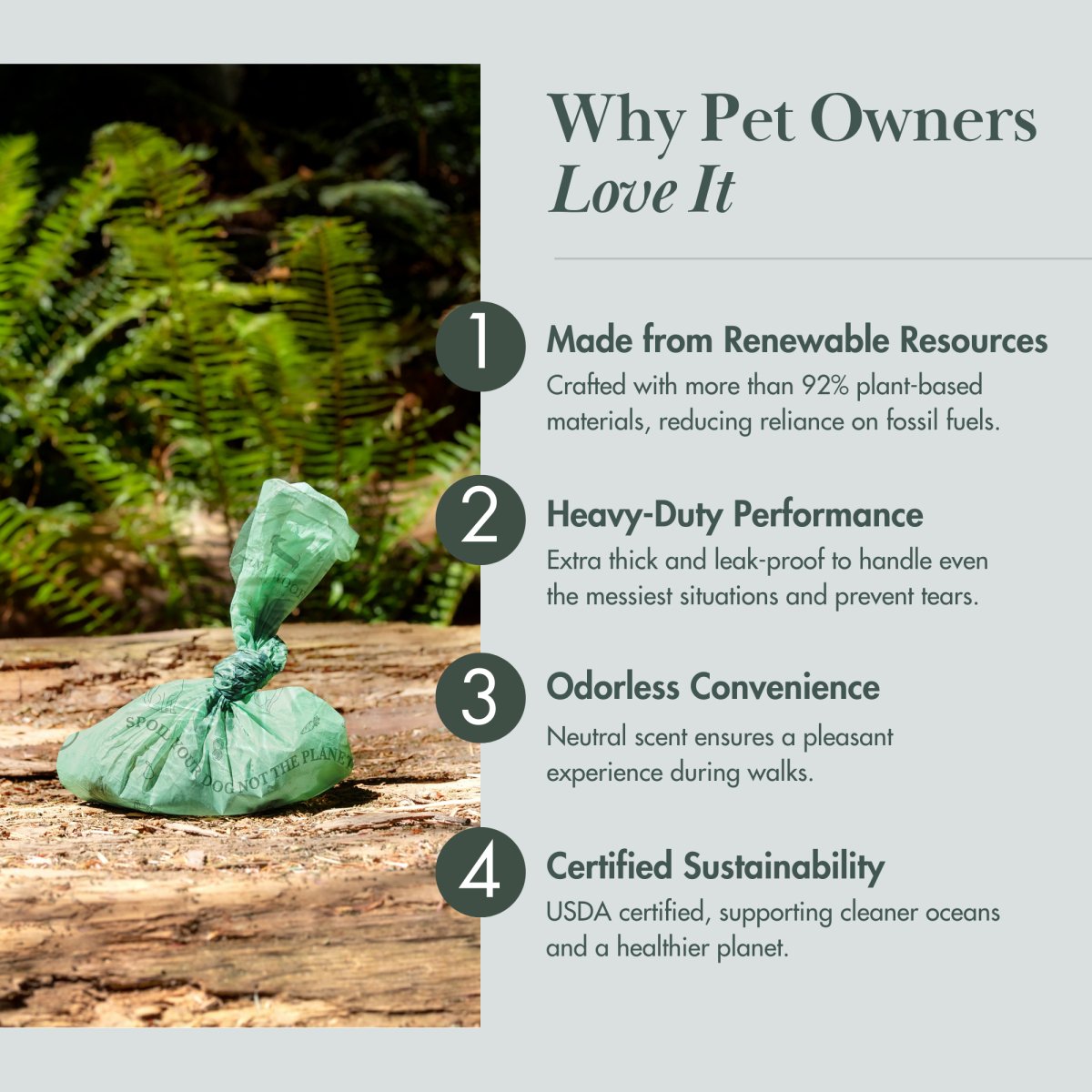 Poop Bags - Plant-Based Eco-Friendly Leak-Proof Waste Bags