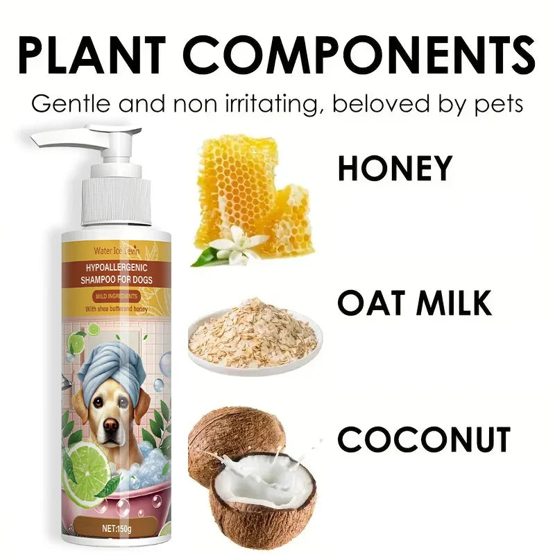 GBS Online Sales neutral scent pet shampoo for sensitive skin with honey, oat milk and coconut extracts