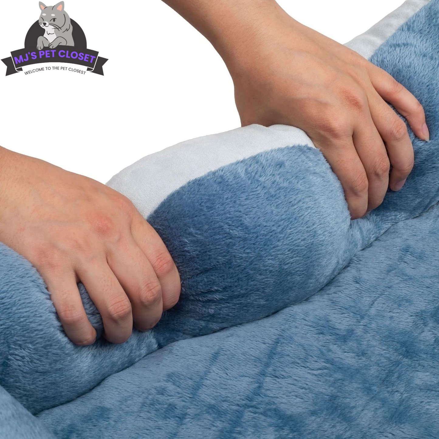 Orthopedic Dog Bed Medium Rectangle Bolster Blue 🛏️