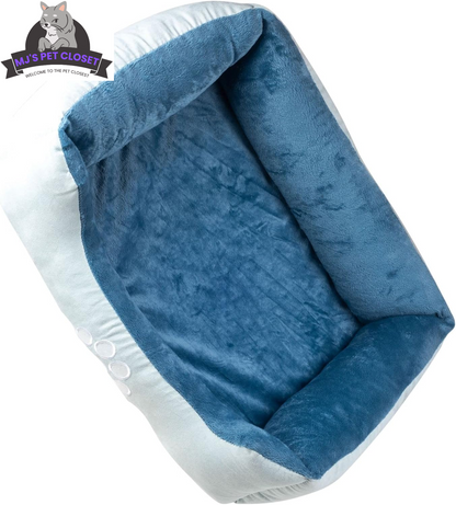 Orthopedic Dog Bed Medium Rectangle Bolster Blue 🛏️