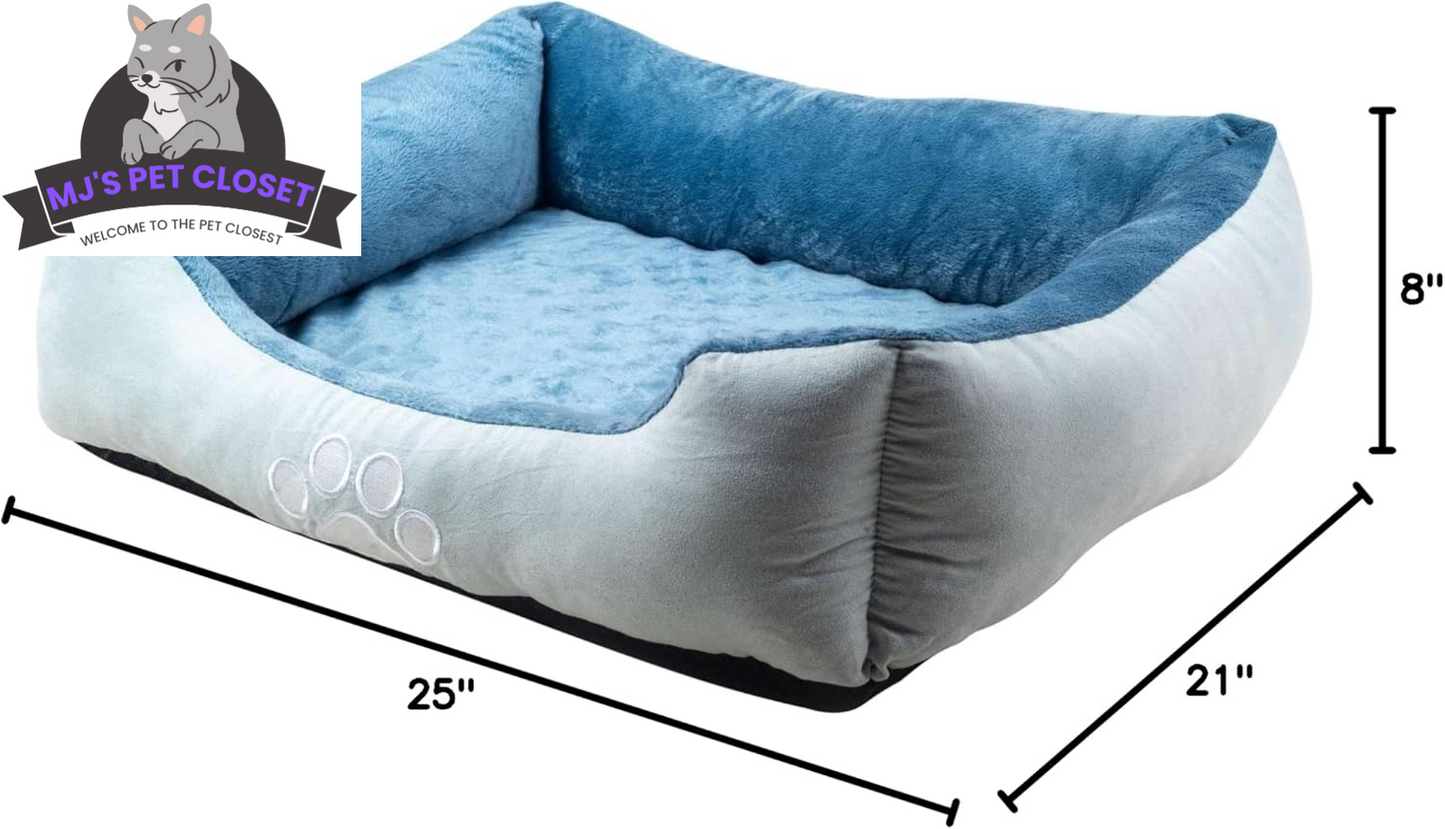 Orthopedic Dog Bed Medium Rectangle Bolster Blue 🛏️