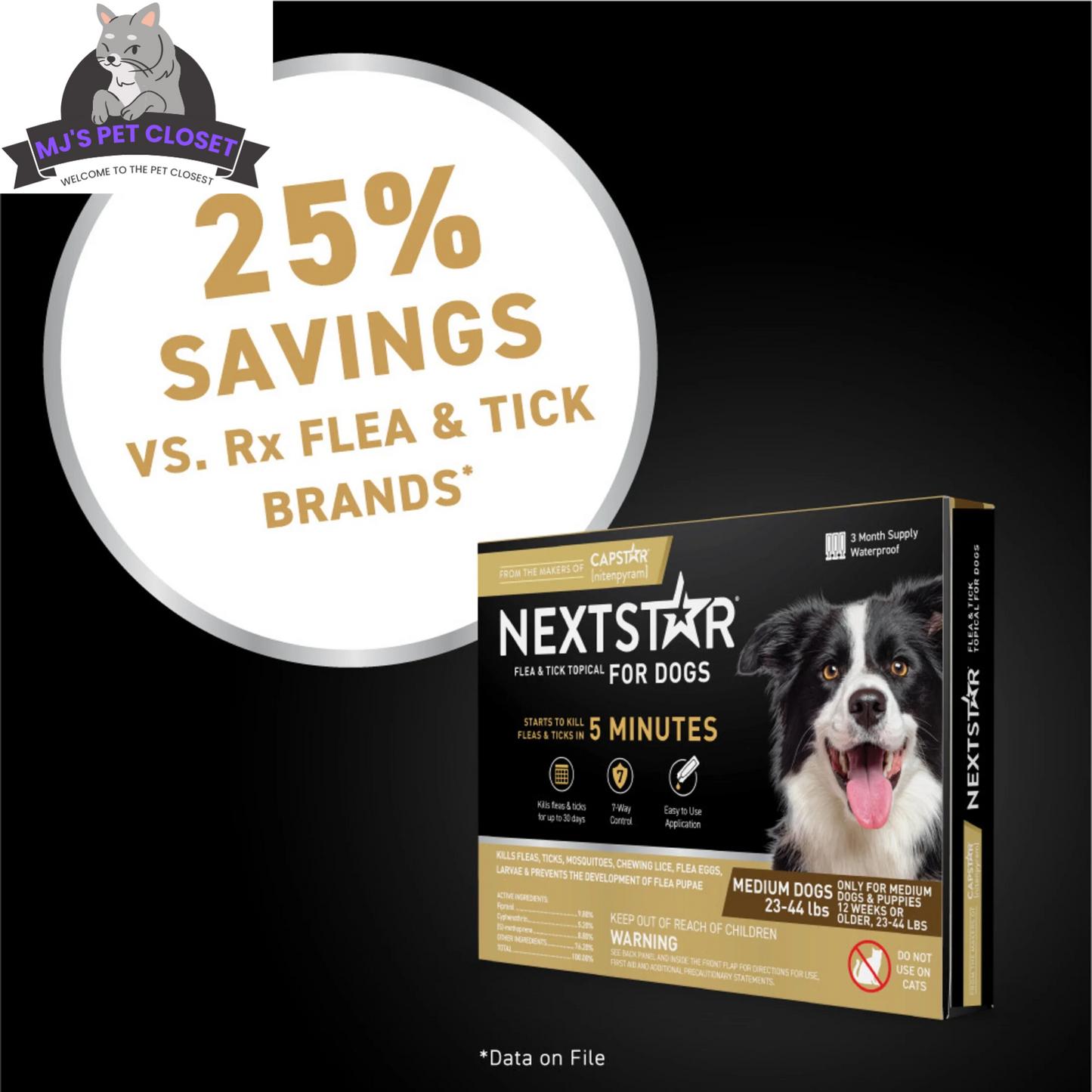 Ultimate 2-Pack Flea & Tick Defense for Dogs 23-44 Lbs - 3-Month Supply for Fast Relief