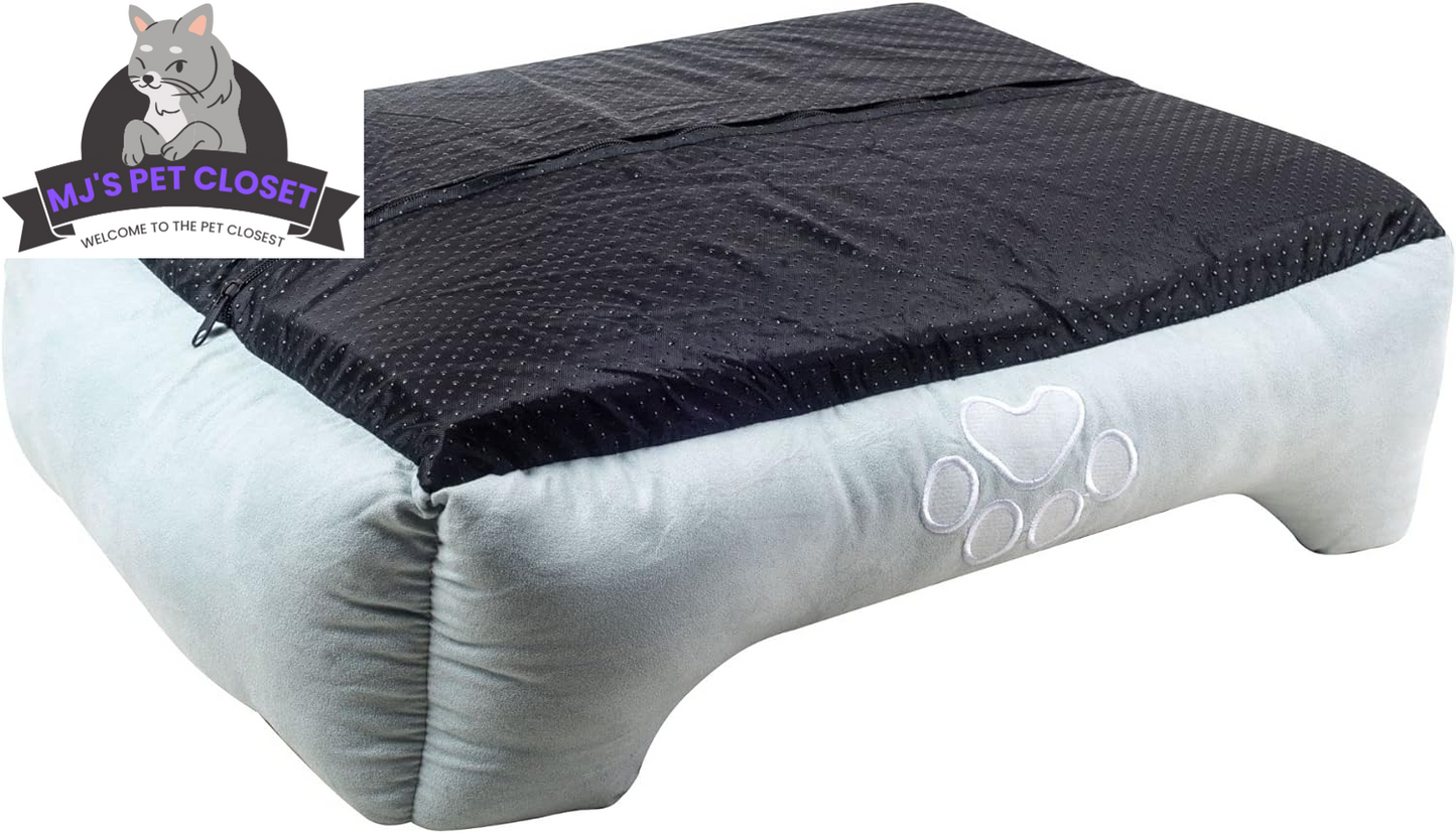 Orthopedic Dog Bed Medium Rectangle Bolster Blue 🛏️