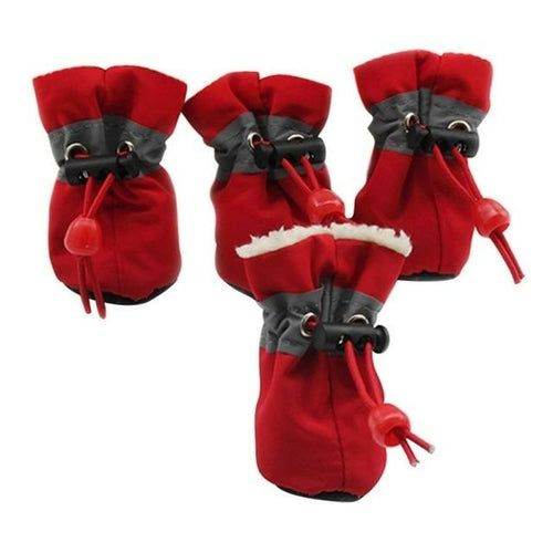 Purrfect Pet Kingdom Waterproof Dog Shoes for Winter M Red-United States Purrfect Pet Kingdom
