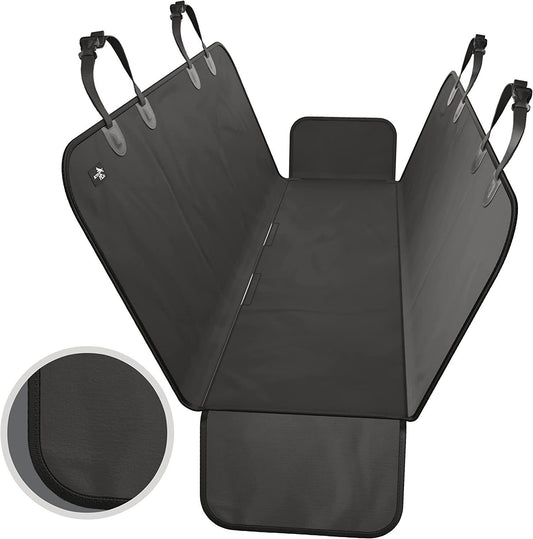 Purrfect Pet Kingdom wear resistant pet car mat in black with adjustable straps for car seat protection
