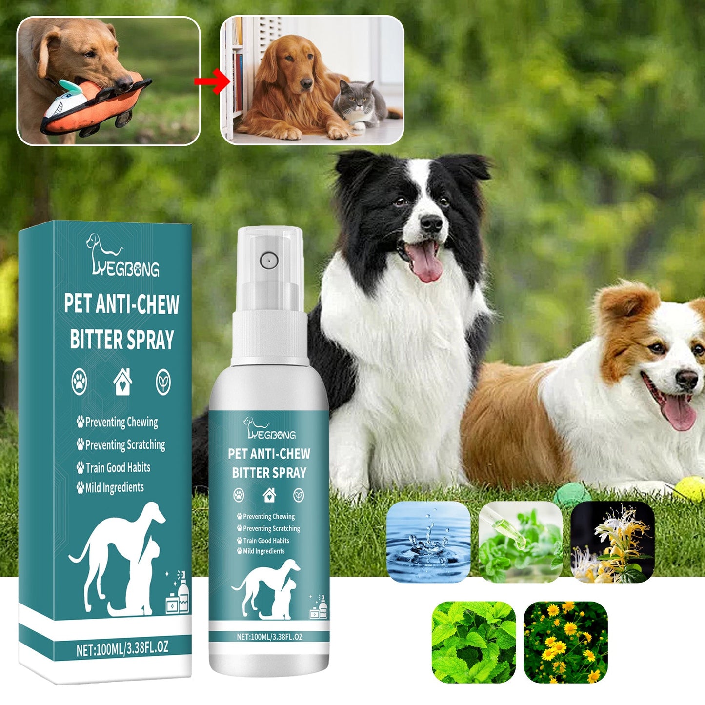 V.I.P Digital Presence Pet Anti-Chew Bitter Spray with Natural Ingredients for Training Pets, anti-scratch sofa spray for pets