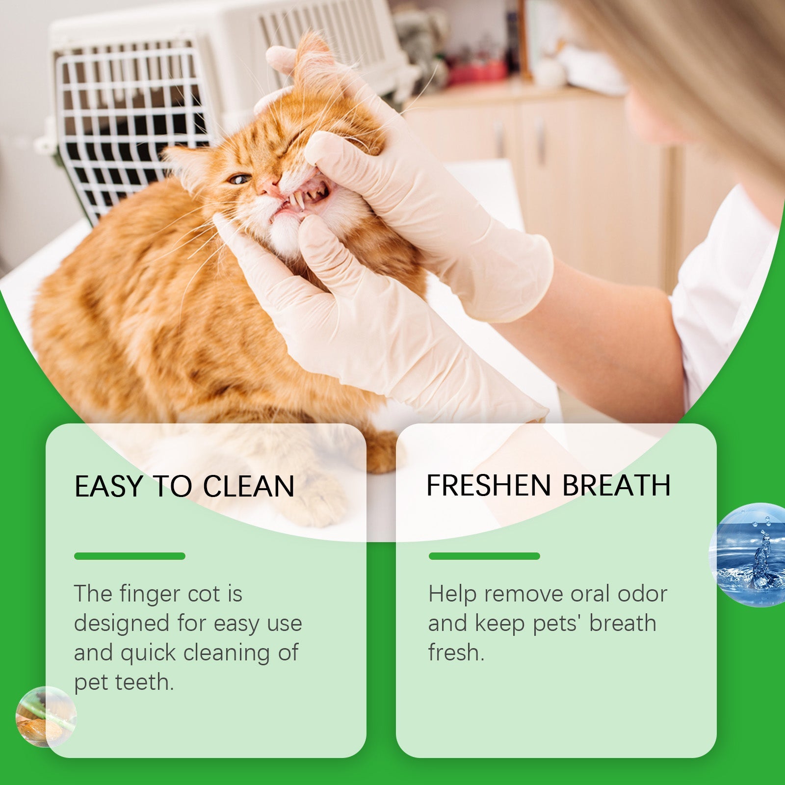 V.I.P Digital Presence Pet Toothbrush with finger cot for tartar removal wipes for pets and freshening breath