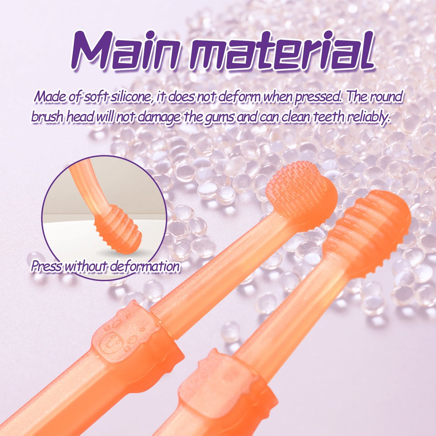 Soft silicone dog dental hygiene brush with a round head for gentle cleaning and gum protection