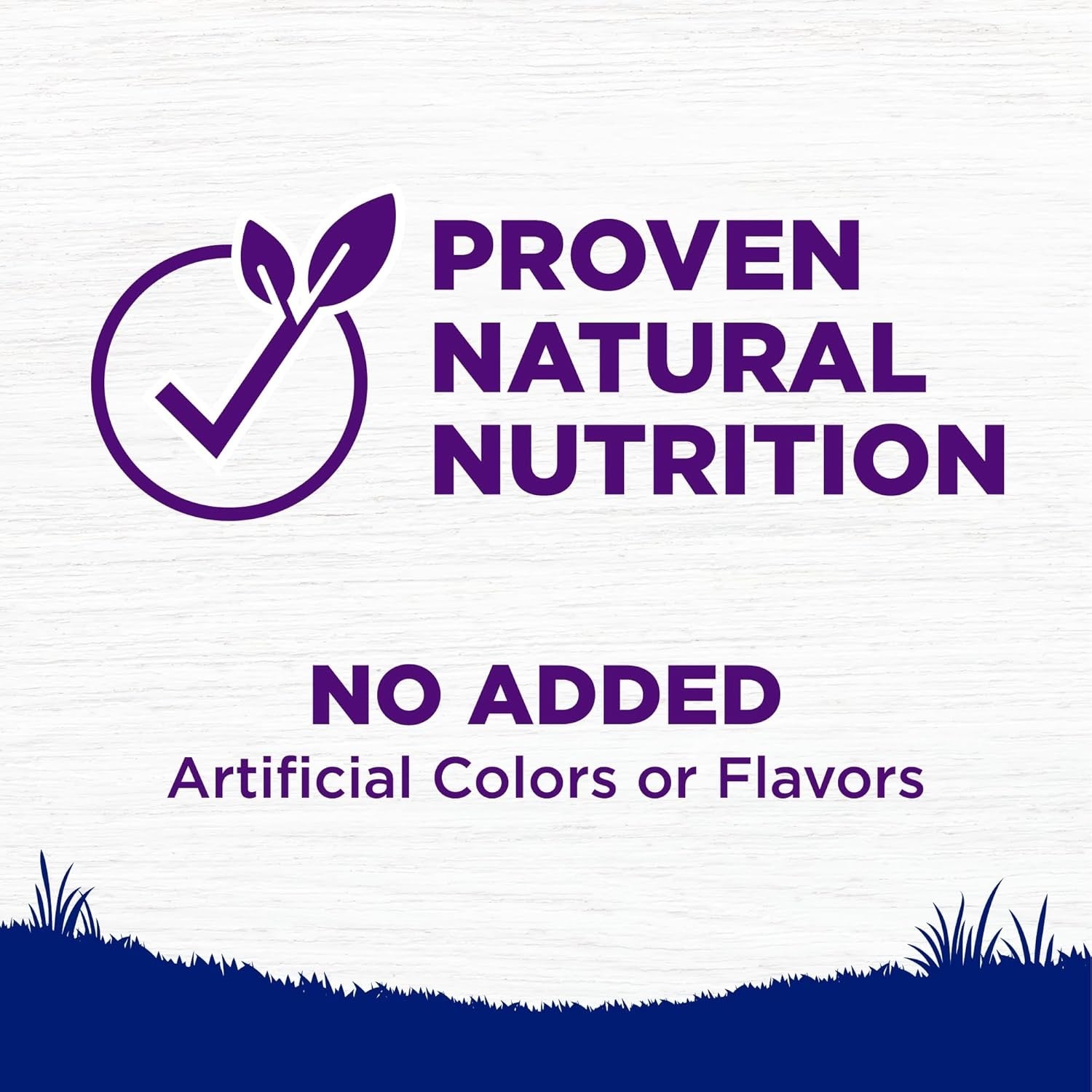 Proven Natural Nutrition logo highlighting no added artificial colors or flavors in healthy dry dog food for large breeds