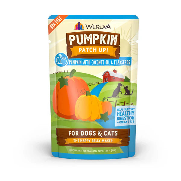 Weruva Pumpkin Patch Up! Pumpkin with Coconut Oil & Flaxseeds Wet Dog & Cat Pouch (2.8oz) - Weruva Wet Dog Food - The Family Pet