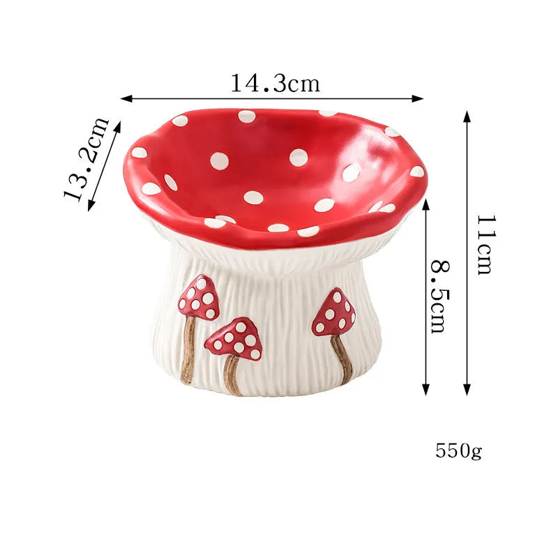 Whimsical Elevated Mushroom Cat Bowl by Purrfect Pet Kingdom in vibrant colors, ideal for cats and dogs, available as a sl...