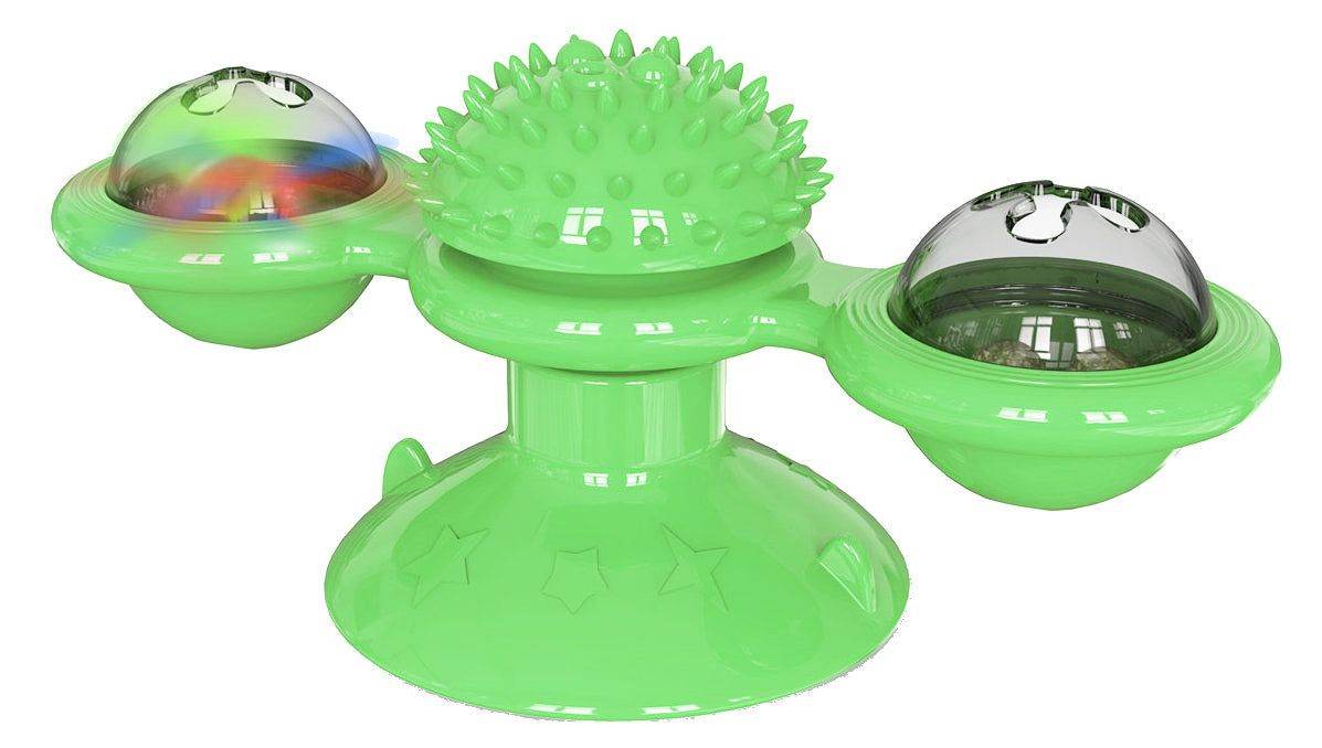 Purrfect Pet Kingdom Whisker Windmill Spinning Cat Toy Green Purrfect Pet Kingdom